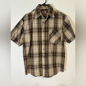 C.E Schmidt WorkWear Mens Medium Short-Sleeve Button Down Shirt Neutral Casual